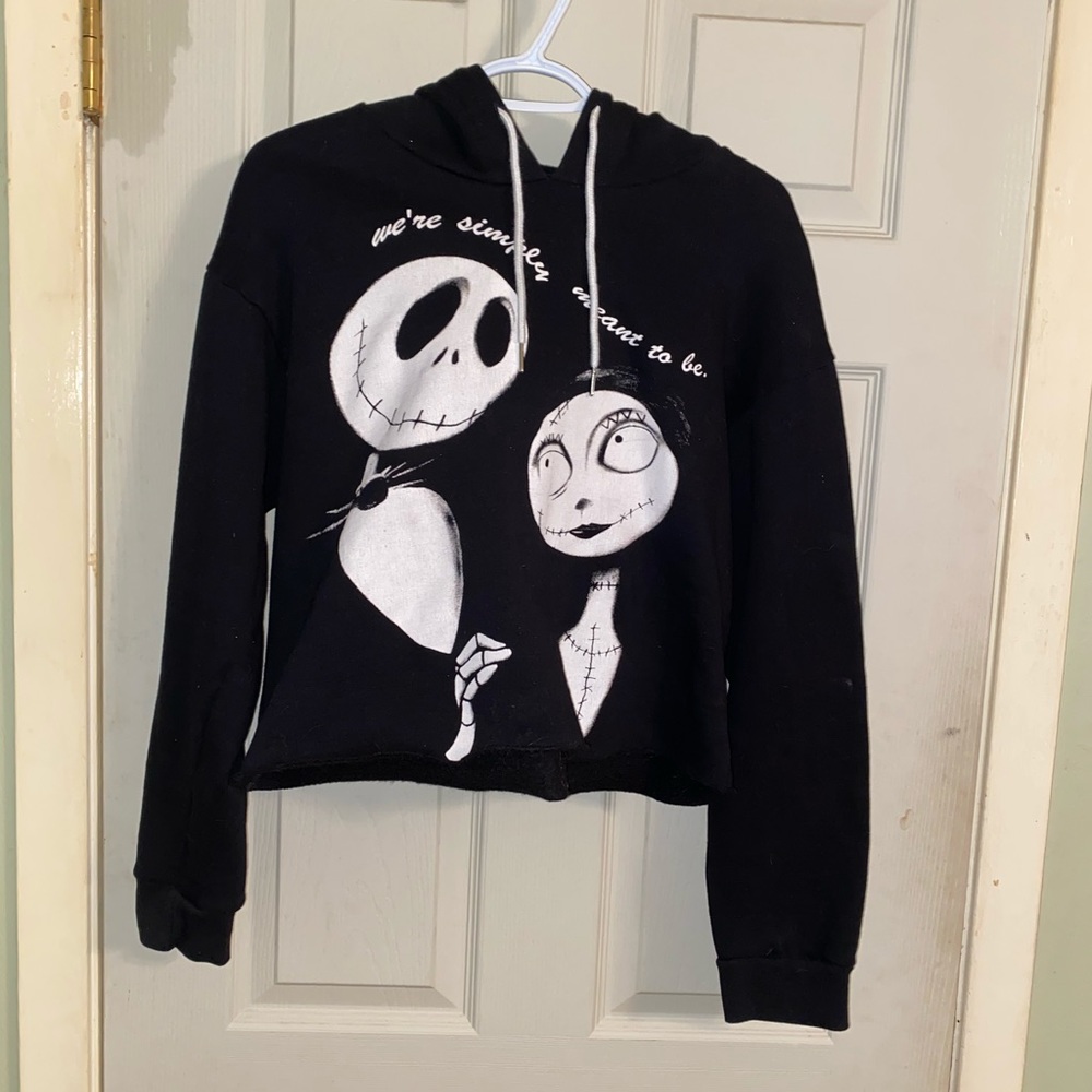 Nightmare Before Christmas Cropped Hoodie